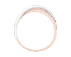 Sale Apart Pierścionek z różowego i białego złota z brylantami - 0,06 ct - próba 585