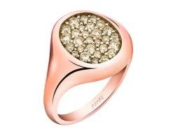 Apart Pierścionek z różowego złota z brylantami Champagne - sygnet - 0,55 ct - próba 585< Sygnety Z Diamentami