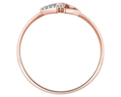 Apart Pierścionek z różowego złota z diamentami – serca - 0,02 ct - próba 375< Wszystkie
