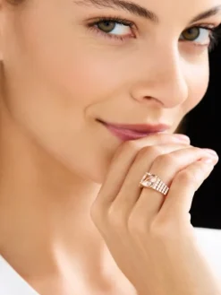 Clearance Apart Pierścionek z różowego złota z brylantami i morganitem - próba 750
