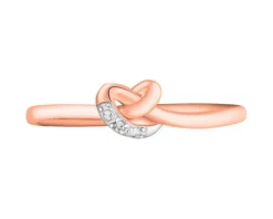 Clearance Apart Pierścionek z różowego złota z diamentem - 0,004 ct - próba 375