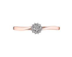 Online Apart Pierścionek z różowego złota z diamentami - 0,04 ct - próba 375