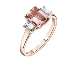 Apart Pierścionek z różowego złota z diamentami i morganitem - próba 585< Wszystkie