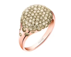 Best Apart Pierścionek z różowego złota z brylantami Champagne - sygnet - 1,46 ct - próba 585