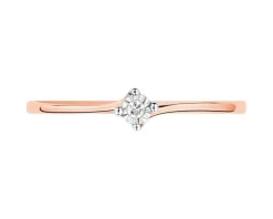Discount Apart Pierścionek z różowego złota z brylantem - 0,01 ct - próba 585