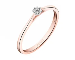 Hot Apart Pierścionek z różowego złota z diamentem - 0,003 ct - próba 375