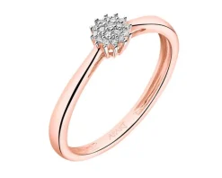 Discount Apart Pierścionek z różowego złota z diamentami - 0,05 ct - próba 585