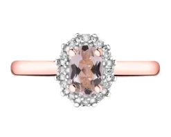 Hot Apart Pierścionek z różowego złota z diamentami i morganitem - próba 585