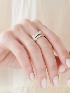 Apart Pierścionek  z żółtego, białego i różowego złota z diamentami - 0,31 ct - próba 585< Pierścionki