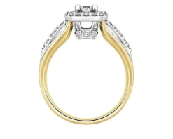 Discount Apart Pierścionek z żółtego i białego złota z diamentami - 0,72 ct - próba 585