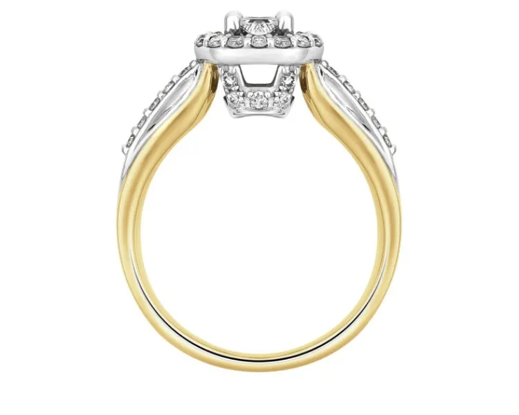 Discount Apart Pierścionek z żółtego i białego złota z diamentami - 0,72 ct - próba 585