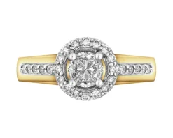 Discount Apart Pierścionek z żółtego i białego złota z diamentami - 0,72 ct - próba 585