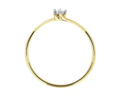 Best Apart Pierścionek z żółtego i białego złota z brylantem - 0,01 ct - próba 585