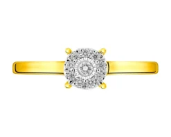 Best Apart Pierścionek z żółtego i białego złota z brylantami - 0,09 ct - próba 585