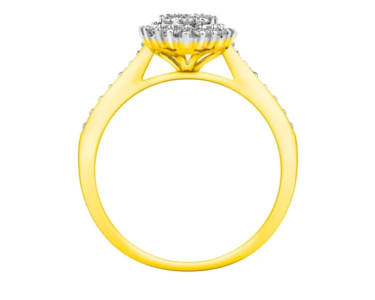 Discount Apart Pierścionek z żółtego i białego złota z diamentami - 0,39 ct - próba 585