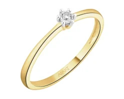Discount Apart Pierścionek z żółtego i białego złota z brylantem - 0,02 ct - próba 375