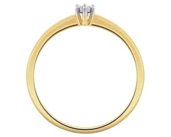 Discount Apart Pierścionek z żółtego i białego złota z brylantem - 0,02 ct - próba 375