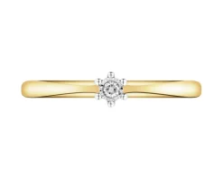Discount Apart Pierścionek z żółtego i białego złota z brylantem - 0,02 ct - próba 375