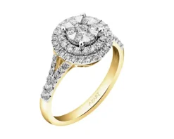 Sale Apart Pierścionek z żółtego i białego złota z brylantami - 0,65 ct - próba 585