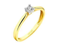 New Apart Pierścionek z żółtego i białego złota z brylantem - 0,02 ct - próba 585
