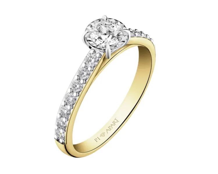 Sale Apart Pierścionek z żółtego i białego złota z brylantami - 0,52 ct - próba 585