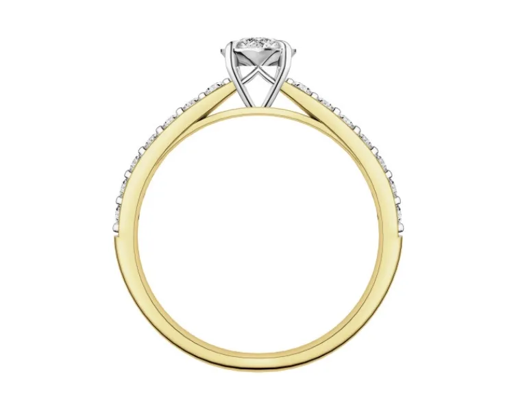 Sale Apart Pierścionek z żółtego i białego złota z brylantami - 0,52 ct - próba 585