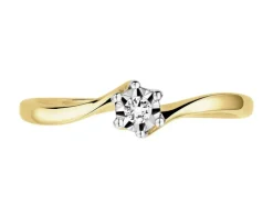New Apart Pierścionek z żółtego i białego złota z brylantem - 0,05 ct - próba 585