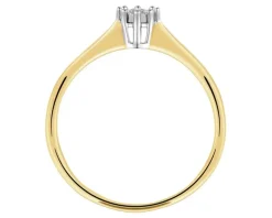 Apart Pierścionek z żółtego i białego złota z brylantem - 0,05 ct - próba 375< Pierścionki
