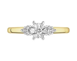 New Apart Pierścionek z żółtego i białego złota z brylantami - 0,10 ct - próba 585