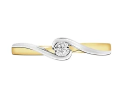 Apart Pierścionek z żółtego i białego złota z brylantem - 0,02 ct - próba 585< Pierścionki