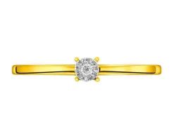 Apart Pierścionek z żółtego i białego złota z diamentami - 0,01 ct - próba 375< Pierścionki