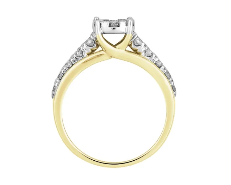 Apart Pierścionek z żółtego i białego złota z brylantami - 0,75 ct - próba 585< Pierścionki