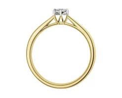 Hot Apart Pierścionek z żółtego i białego złota z brylantem - 0,08 ct - próba 585