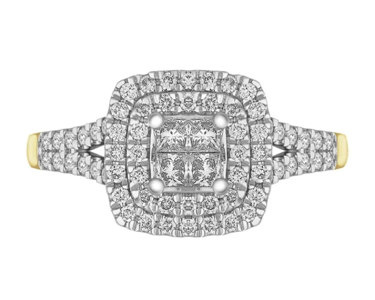 Apart Pierścionek z żółtego i białego złota z diamentami - 0,45 ct - próba 585< Pierścionki