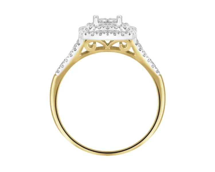 Apart Pierścionek z żółtego i białego złota z diamentami - 0,45 ct - próba 585< Pierścionki