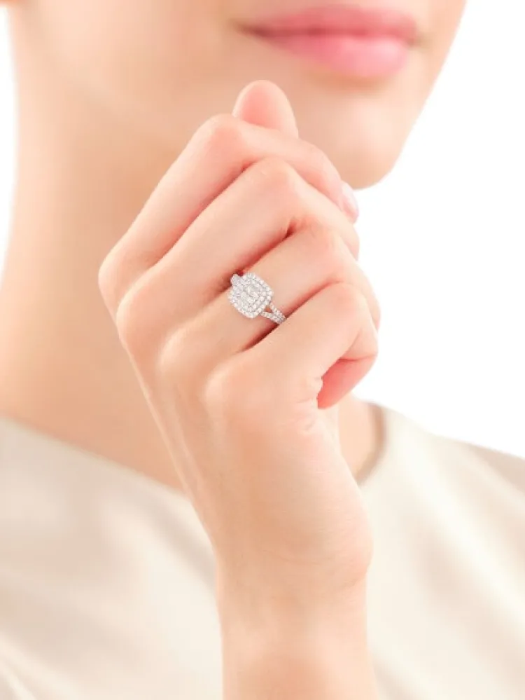 Apart Pierścionek z żółtego i białego złota z diamentami - 0,45 ct - próba 585< Pierścionki