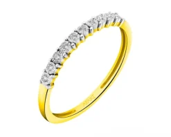 New Apart Pierścionek z żółtego i białego złota z brylantami - 0,06 ct - próba 585