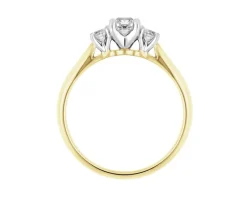 Sale Apart Pierścionek z żółtego i białego złota z diamentami – SI1/ H - 0,70 ct - próba 585