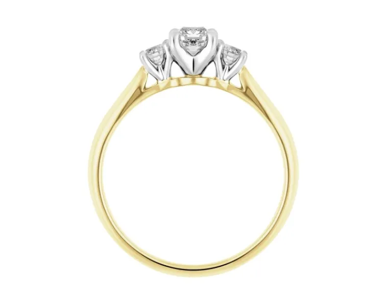 Sale Apart Pierścionek z żółtego i białego złota z diamentami – SI1/ H - 0,70 ct - próba 585