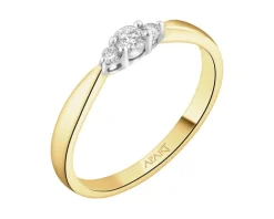 Apart Pierścionek z żółtego i białego złota z brylantami - 0,14 ct - próba 585< Pierścionki