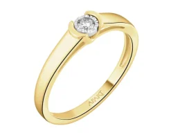 Clearance Apart Pierścionek z żółtego i białego złota z brylantem - 0,05 ct - próba 585