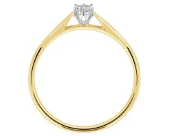 Apart Pierścionek z żółtego i białego złota z brylantem - 0,03 ct - próba 375< Pierścionki