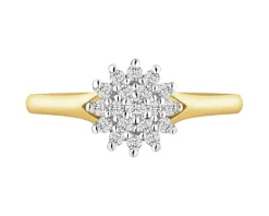 Discount Apart Pierścionek z żółtego i białego złota z brylantami - 0,15 ct - próba 585