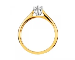 Clearance Apart Pierścionek z żółtego i białego złota z brylantami - 0,06 ct - próba 750