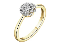 Outlet Apart Pierścionek z żółtego i białego złota z brylantami - 0,15 ct - próba 585