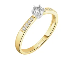 Apart Pierścionek z żółtego i białego złota z brylantami - 0,12 ct - próba 585< Pierścionki