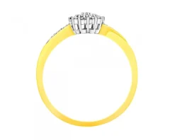 Apart Pierścionek z żółtego i białego złota z brylantami - 0,12 ct - próba 585< Pierścionki