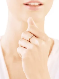 Hot Apart Pierścionek z żółtego i białego złota z brylantami - 0,06 ct - próba 585