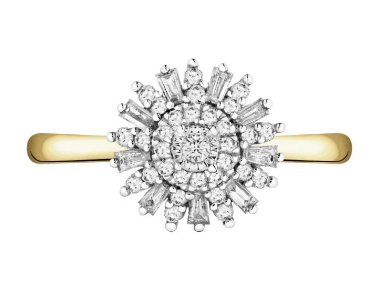 Apart Pierścionek z żółtego i białego złota z diamentami - 0,25 ct - próba 585< Pierścionki