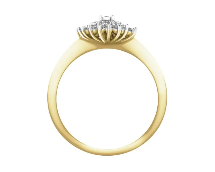 Apart Pierścionek z żółtego i białego złota z diamentami - 0,25 ct - próba 585< Pierścionki